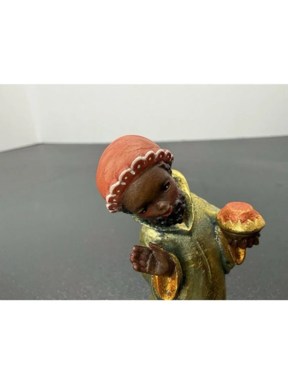 Vintage Anri Juan Ferrandiz 3” Carved Wood Nativity Wiseman King Melchior Black